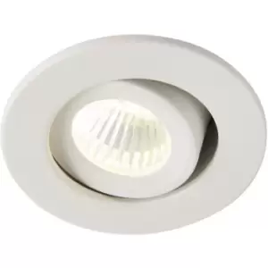 Micro Adjustable Recessed Ceiling Downlight - 4W Cool White LED - Matt White