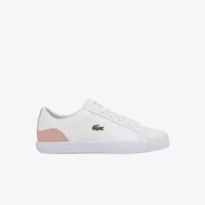 Lacoste Womens Lerond BL Leather and Synthetic Trainers Size 5 UK White & Light Pink