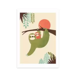 East End Prints Mama Sloth Print MultiColoured