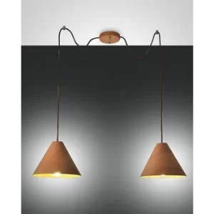 Fabas Luce Esino Dome Pendant Ceiling Lights Walnut Glass, E27