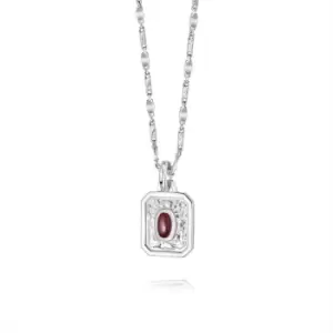 Daisy London January Garnet Birthstone Necklace Sterling Silver