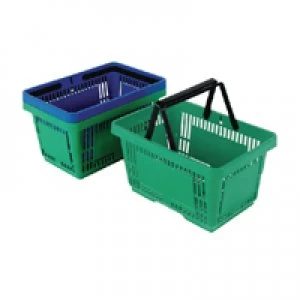 Slingsby Plastic Shopping Basket Pack of 12 Green 370767