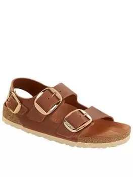 Birkenstock Milano Big Buckle Fl Sandal, Brown, Size 3, Women