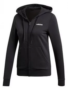 Adidas Essentials Plain Full Zip Hoodie, Black Size M Women