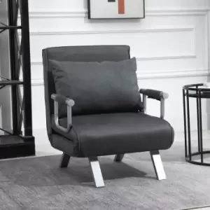 Portable Home Office Chair Folds Into Bed With Pillow Grey