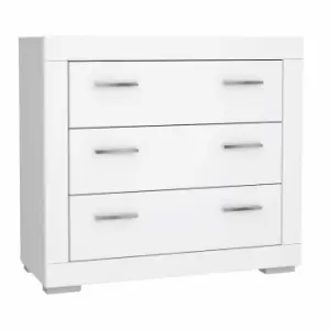 Fwstyle White Gloss Modern Style 3 Drawer Chest Of Drawers