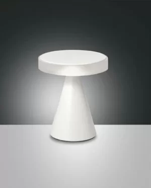 Neutra Integrated LED Table Lamp White Glass