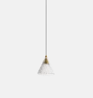 Veneto LED 1 Light Dome Ceiling Pendant Gold Matt White 13cm 725lm 2700K