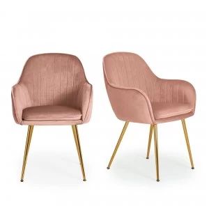 Laila Set of 2 Dining Chairs Pink