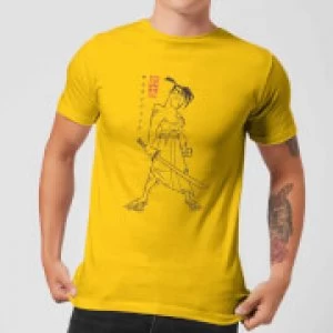 Samurai Jack Vintage Kanji Mens T-Shirt - Yellow - L - Yellow