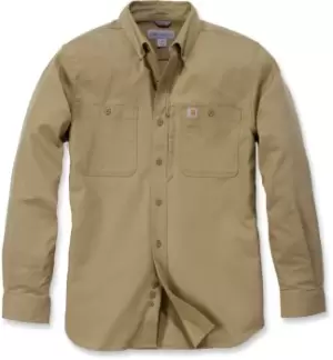 Carhartt Rugged Professional Work Long Sleeve Shirt, green-brown, Size L, green-brown, Size L