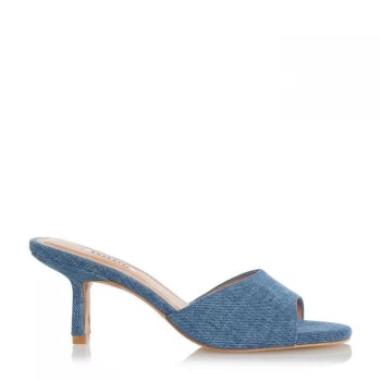 Dune Dark Blue 'Marnie' Mid Kitten Heel Mules - 3