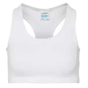 AWDis Just Cool Womens/Ladies Sleeveless Girlie Sports Crop Top (M) (Arctic White)