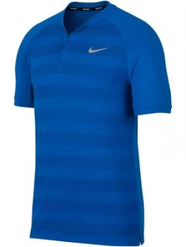 Mens Nike Momentum Stripe Blade Polo Blue