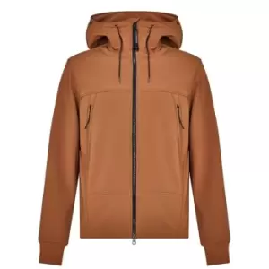 CP COMPANY Softshell Goggle Hooded Jacket - Brown