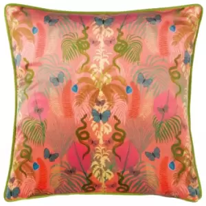 Exotic Canopy Illustrated Cushion Pink