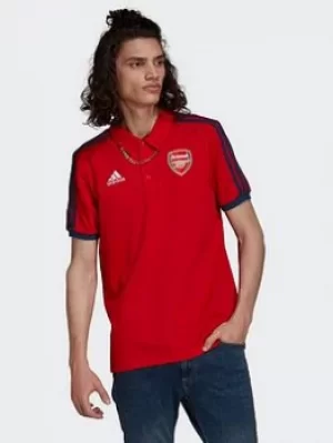 adidas Arsenal 3-stripes Polo Shirt, Red, Size XL, Men