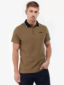 Barbour International Crosby Tipped Polo Shirt - Green Size M Men