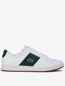 Mens Lacoste Carnaby Leather Colour-Pop Trainers Size 8 UK White & Dark Green