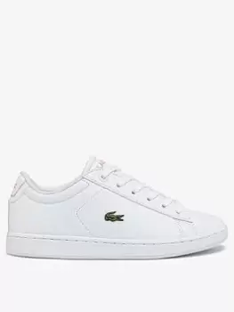 Lacoste Infant Carnaby Evo 0121 Trainers, White/Pink, Size 4 Younger