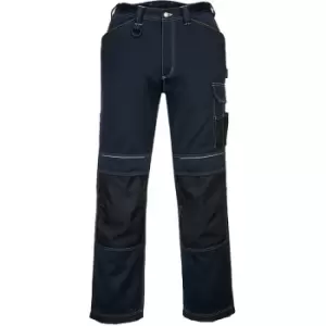 Portwest Mens PW3 Work Trousers (48R) (Navy/Black) - Navy/Black