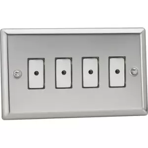 Varilight 4-Gang V-Pro Eclique2 Touch/Remote Control LED Dimmer - Polished Chrome - JCE104