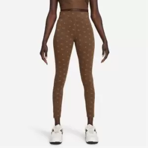 Nike Air Womens High-Waisted Printed Leggings - Brown