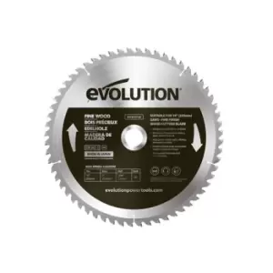 Evolution Fine Wood Mitre/Table Saw Blade 255 x 25.4mm x 60T