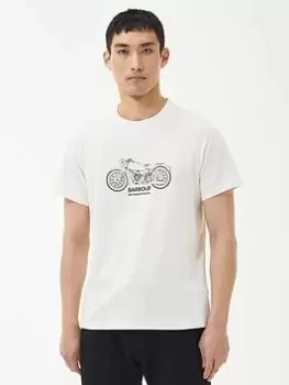 Barbour International Gear Motorcycle Graphic T-Shirt, Light Cream Size M Men