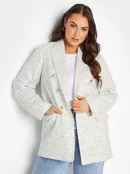 Yours Boucle Blazer White, Size 28, Women