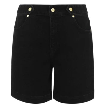 Biba Button Denim Shorts - Black