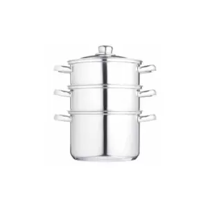 KitchenCraft Stainless Steel Three Tier 20cm Steamer