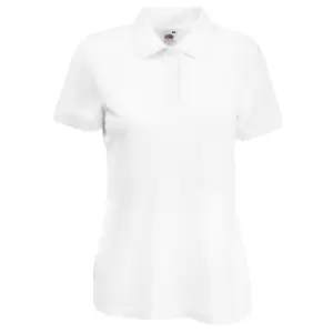 Fruit Of The Loom Womens Lady-Fit 65/35 Short Sleeve Polo Shirt (2XL) (White)