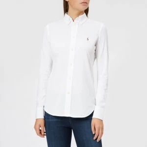 Polo Ralph Lauren Womens Heidi Skinny Long Sleeve Shirt - White - XS