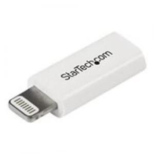 StarTech.com White Apple 8-pin Lightning Connector to Micro USB Adapter for iPhone / iPod / iPad