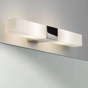 Bathroom Wall 2 Light Polished Chrome with Square Shade IP44, G9