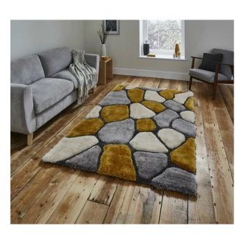 Noble House Pebbles 5858 Grey Yellow 120cm x 170cm Rectangle - Grey and Yellow