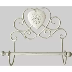 Cream Heart Toilet Roll Holder Wall Mounted