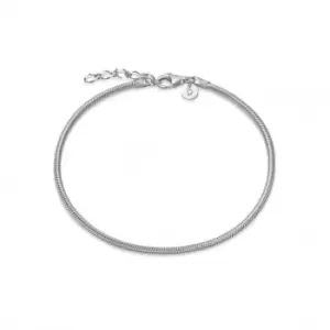 Round Snake Chain Sterling Silver Bracelet RBR06_SLV