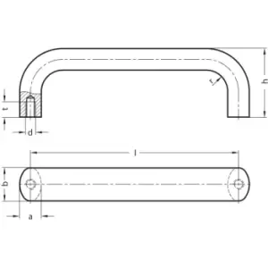 GN565-26-300-SW Cabinet "U' Handle; Aluminium; Black