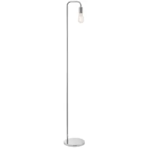 Down light Floor Lamp Chrome Tall Free Standing Metal Curved Over Head Reading