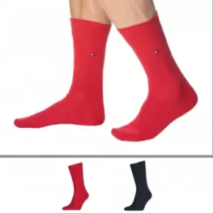 Tommy Hilfiger 2-Pack Classic Cotton Dress Socks - Navy - Red 43/46