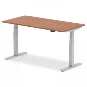 Air 1600 x 800mm Height Adjustable Desk Walnut Top Silver Leg