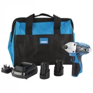 Draper Storm Force&amp;#174; 10.8V Power Interchange Impact Driver Kit (+2x 1.5Ah Batteries, Charger and Bag)