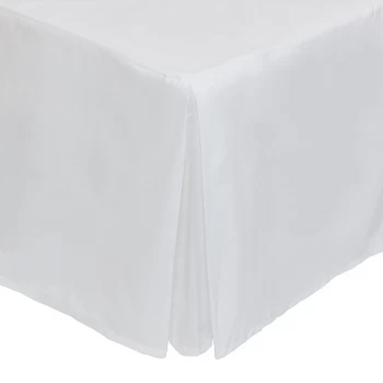 Catherine Lansfield White Non-Iron Plain Dye Pleated Platform Valance Sheet - Single