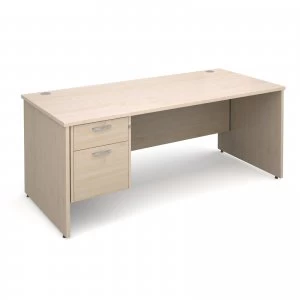 Maestro 25 PL Straight Desk With 2 Drawer Pedestal 1800mm - Maple pane