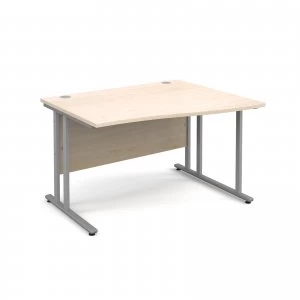 Maestro 25 SL Right Hand Wave Desk 1200mm - Silver Cantilever Frame m