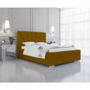 Envisage Trade - Khuduro Upholstered Beds - Plush Velvet, King Size Frame, Mustard - Mustard