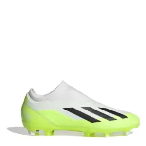 adidas X .3 Laceless Junior Firm Ground Football Boots - White