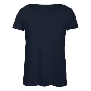 B&C Womens/Ladies Favourite Cotton Triblend T-Shirt (XS) (Navy Blue)